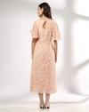 Scoop Neck Poly Jacquard dress, PEACH, S