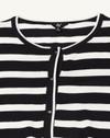 Women Striped Round-Neck Cardigan