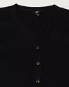 V NECK SINGLE PLACKET RIB, JET BLACK, L