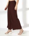 WIDE LEG DRAWSTRING TROUSERS, BROWN, XXL