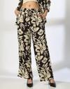 WIDE LEG TROUSER WITH PATCH PO, BLACK, L