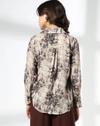 Satin Floral printed shirt, BEIGE, L