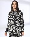 PRINTED RAYON SHIRT, JET BLACK, S