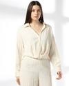 Twist Front Full sleeve S, OFF WHITE, XL