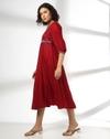 kali emb dress, MAROON, M