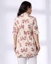 PRINTED KURTI, OFF WHITE, XXL