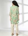PLEATED KURTI, GREEN, L