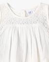 CROCHET GAUZE TOP, WHITE, XL