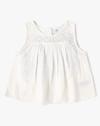 CROCHET GAUZE TOP, WHITE, XL