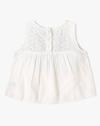 CROCHET GAUZE TOP, WHITE, XL