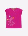Floral Puff Sleeve Tee, PINK, 110
