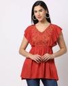Floral Embroidered V-Neck Tunic