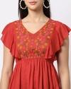 Floral Embroidered V-Neck Tunic
