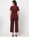 Women Pleated Jumpsuit with Waist Tie-Up
