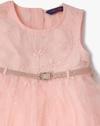 Embroidered Fit & Flare Dress with Belt