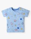 HS SMILEY AOP FU TEE, BLUE, 18-24M