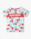 TRANSFORMERS PRINTED HS T, WHITE, 12-18M