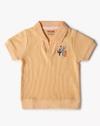 WAFFLE T SHIRT WITH EMBRO, YELLOW, 6-12M