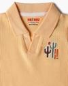 WAFFLE T SHIRT WITH EMBRO, YELLOW, 6-12M