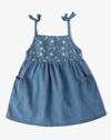 EMBROIDERED DUNGAREE DRESS, BLUE, 6-12M