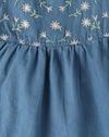 EMBROIDERED DUNGAREE DRESS, BLUE, 6-12M