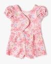 FLORAL CUTE DUNGAREE, PINK, 6-12M