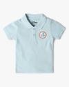 DONALD W BADGE POLO TEE, SKY BLUE, 6-12M