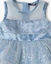 WOVEN HS TODGIRL PARTY DRES, BLUE, 6-12M