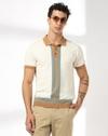 Men Structured Slim Fit Polo Cotton T-Shirt