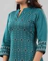 Women Geometric Print Straight Kurta with Insert Pockets