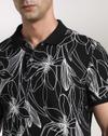 Men Floral Print Slim Fit Polo T-Shirt