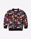 AOP PRINT SWEATSHIRT, BLACK, 5-6Y