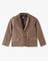 Solid Slim Fit Blazer, BROWN, 7-8Y