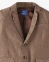 Solid Slim Fit Blazer, BROWN, 7-8Y