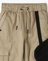 JOGGER FIT TROUSER WITH BAG, KHAKI, 2-3Y