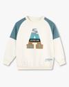 EMB APPL RAGLAN SWEATSH, OFF WHITE, 2-3Y