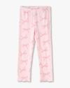 BOW AOP RIB LEGGINGS, LT. PINK, 2-3Y