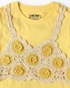 CROCHET SHRUG TSHIRT, YELLOW, 5-6Y