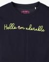 HELLO CROP TSHIRT, NAVY BLUE, 2-3Y