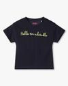 HELLO CROP TSHIRT, NAVY BLUE, 2-3Y