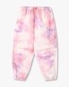 tie dye print poplin pants, PINK, 2-3Y