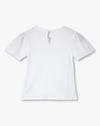 Tee with pearl rivets, WHITE, 5-6Y