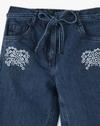 SCALLOP EMBROIDERY JEANS, BLUE, 7-8Y