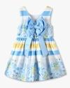 BIG BOW DRESS, BLUE, 5-6Y