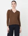 AW25TOPSLTS431, BROWN, S
