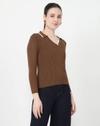 AW25TOPSLTS431, BROWN, XL
