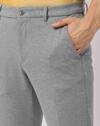 Heathered Slim Fit Flat-Front Trousers