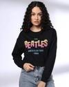 The Beatles - Women Beatles Print Relaxed Fit Crew-Neck Sweatshirt
