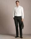 Men Slim Fit Spread-Collar Shirt with Patch Pocket