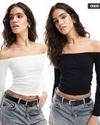 MISS WOMEN TOPS, BLACK & WHITE, UK 8